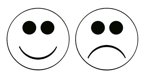 sad clipart black and white|happy and sad face clip art.